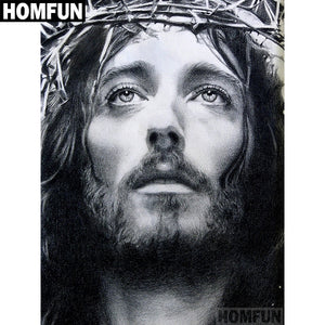 HOMFUN Full Square/Round Drill 5D DIY Diamond Painting &quot;Jesus religion&quot; 3D Embroidery Cross Stitch 5D Home Decor A00694