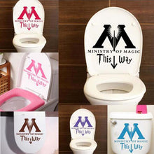 Carica l&#39;immagine nel visualizzatore della Galleria, Nuovi adesivi murali bagno WC MINISTERO DELLA MAGIA IN QUESTO MODO Bagno arte murale decorazioni per la casa poster impermeabile adesivi murali in vinile