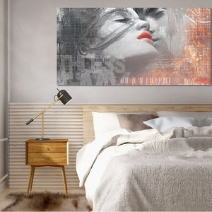 Modern Graffiti Art Posters and Prints Wall Art Canvas Painting Abstract Lover Kiss Decorative Painting for Living Room Decor