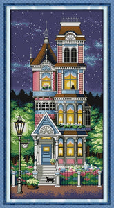 A quiet night Scenic painting pattern counted printed on canvas  Chinese Cross Stitch kit needlework Set embroidery