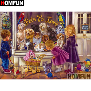 HOMFUN Full Square/Round Drill 5D DIY Diamond Painting &quot;Child cartoon bear&quot; Embroidery Cross Stitch 5D Home Decor Gift A17946