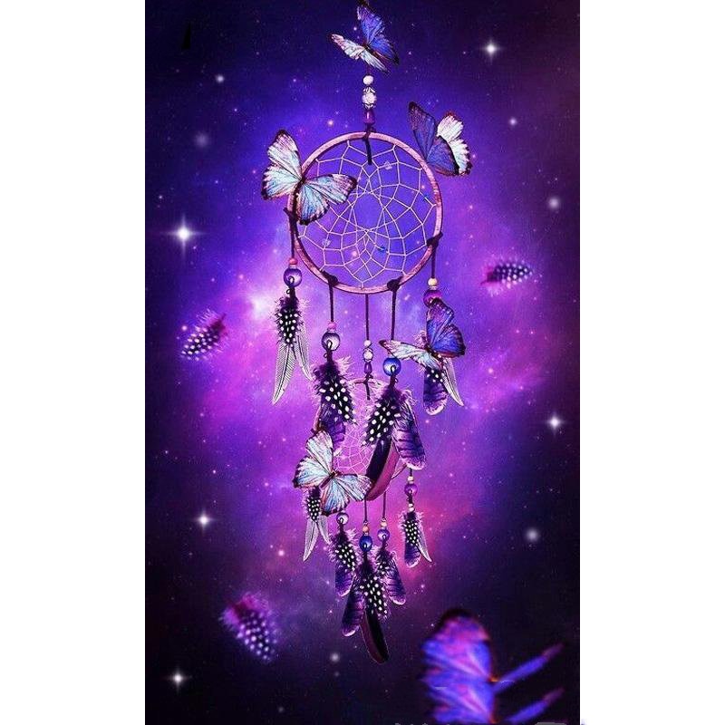Full Square/Round Drill 5D DIY Landscape Diamond Painting "Butterfly Dream Catcher" Rhinestone Embroidery Cross Stitch 5D Decor
