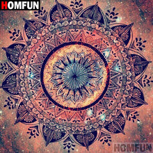 Charger l&#39;image dans la galerie, HOMFUN plein carré/rond perceuse 5D bricolage diamant peinture &quot;motif Mandala&quot; 3D diamant broderie point de croix décor à la maison A18634