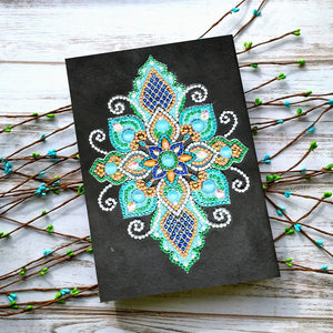 AZQSD diamante pintura mosaico cuaderno forma especial flor Mandala patrones A5 diario libro bordado regalo DIY