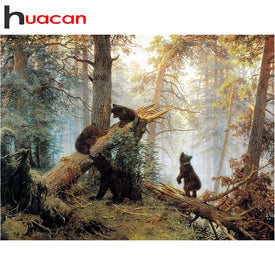 Алмазная вышивка, полная квадратная алмазная живопись с животными, изображения медведя, стразы, вышивка крестиком, Алмазная мозаика, домашний декор