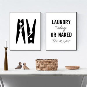 Do My Laundry Bathroom Decoration Quote Art Poster Laundry Room Wall Picture Clothespin Canvas Painting Home Decor Prints HD2820