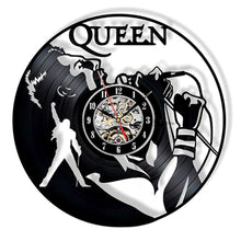 Carica l&#39;immagine nel visualizzatore della Galleria, Orologio da parete Queen Rock Band Design moderno Tema musicale Orologi classici con dischi in vinile Orologio da parete Decorazioni per la casa d&#39;arte Regali per musicisti