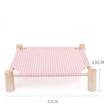 Cargar imagen en el visor de la galería, Cama elevada para gatos, hamacas para gatos, cama de lona de madera, cama de salón para gatos pequeños, conejos, gatos, perros, lona duradera, suministros para el hogar para mascotas