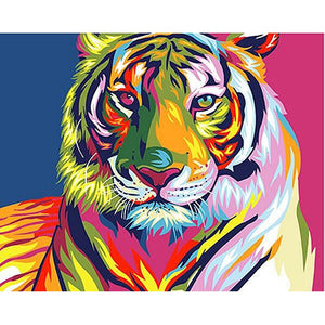 CHENISTORY Frame Colorful Lion Animals Abstract Painting Diy Digital Painting By Numbers Modern Wall Art Picture For Home Decor