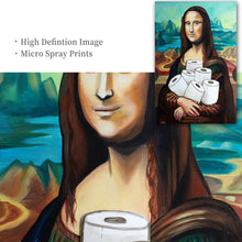 Загрузите изображение в программу просмотра галереи, Картина на холсте, принт, забавный настенный художественный туалет, Мона Лиза, бумажный постер для ванной комнаты, украшение дома, скандинавская модульная картина для гостиной