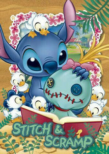 Disney 5D DIY diamante bordado dibujos animados Lilo & Stitch cuadro mosaico decoración del hogar taladro redondo diamante pintura punto de cruz Kit