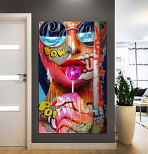 Load image into Gallery viewer, Graffiti Women Portrait Oil Painting Posters and Prints Wall Decor for Living Room Canvas Painting Wall Art Picture Home  Decor