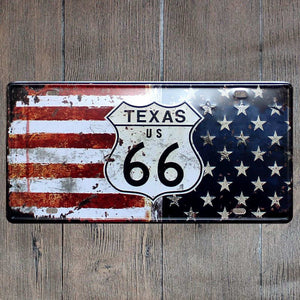 Placa de Metal Route 66, placa Vintage, decoración de café, barra de señal Retro, póster artístico de pared decorativo, decoración del hogar, 15x30cm