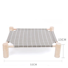 Cargar imagen en el visor de la galería, Cama elevada para gatos, hamacas para gatos, cama de lona de madera, cama de salón para gatos pequeños, conejos, gatos, perros, lona duradera, suministros para el hogar para mascotas