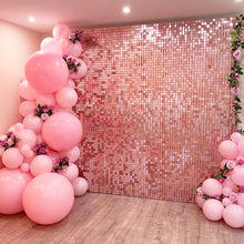 Carica l&#39;immagine nel visualizzatore della Galleria, Tenda per sfondo per feste, fondale con paillettes, decorazioni per matrimoni, baby shower, parete con paillettes, tenda per fondale glitterato, tenda in lamina di compleanno