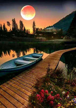 Cargar imagen en el visor de la galería, DIY 5D diamante pintura paisaje Luna árbol mar Cruz puntada Kit completo taladro bordado mosaico arte imagen de diamantes de imitación venta