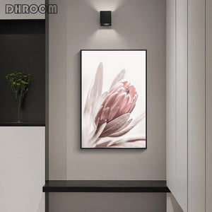 Flowers Wall Art Peony Posters Floral Art Print Protea Rose Canvas Painting Scandinavian Living Bedroom Room Decoration Pictures