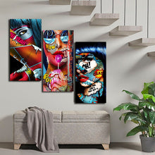 Load image into Gallery viewer, Graffiti Women Portrait Oil Painting Posters and Prints Wall Decor for Living Room Canvas Painting Wall Art Picture Home  Decor