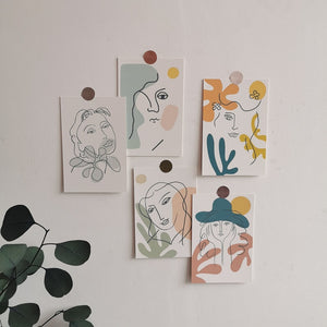 Ins Nordic абстрактные линии искусства декоративная открытка 5 листов открытка креативный стикер на стену «сделай сам» фон для комнаты мини-плакат реквизит для фото