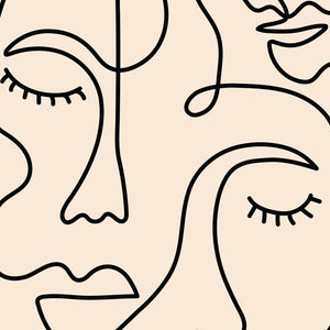 Single Line Face Art Print Minimalist Poster Woman Face One Line Drawing Neutral Wall Art Canvas Painting Home Room Wall Decor