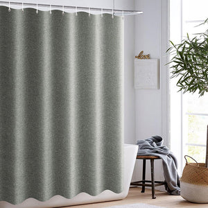 Épais gris rideaux de douche Imitation lin tissu imperméable rideaux de bain pour salle de bain baignoire grande large couverture de bain moderne