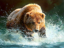 Cargar imagen en el visor de la galería, Bordado de diamantes, Animal Natural, pintura de diamantes cuadrados completos, imágenes de osos, diamantes de imitación, punto de cruz, mosaico de diamantes, decoración del hogar