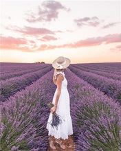 Load image into Gallery viewer, Huacan 5d Diamond Painting Girl New Arrivals Embroidery Lavender Mosaic Cross Stitch Flower Home Decor Diamond Art