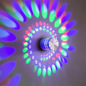 Luz LED de pared con orificio en espiral, 16 colores con Control remoto RGB, adecuado para Hall KTV Bar, decoración del hogar, lámpara de pared artística