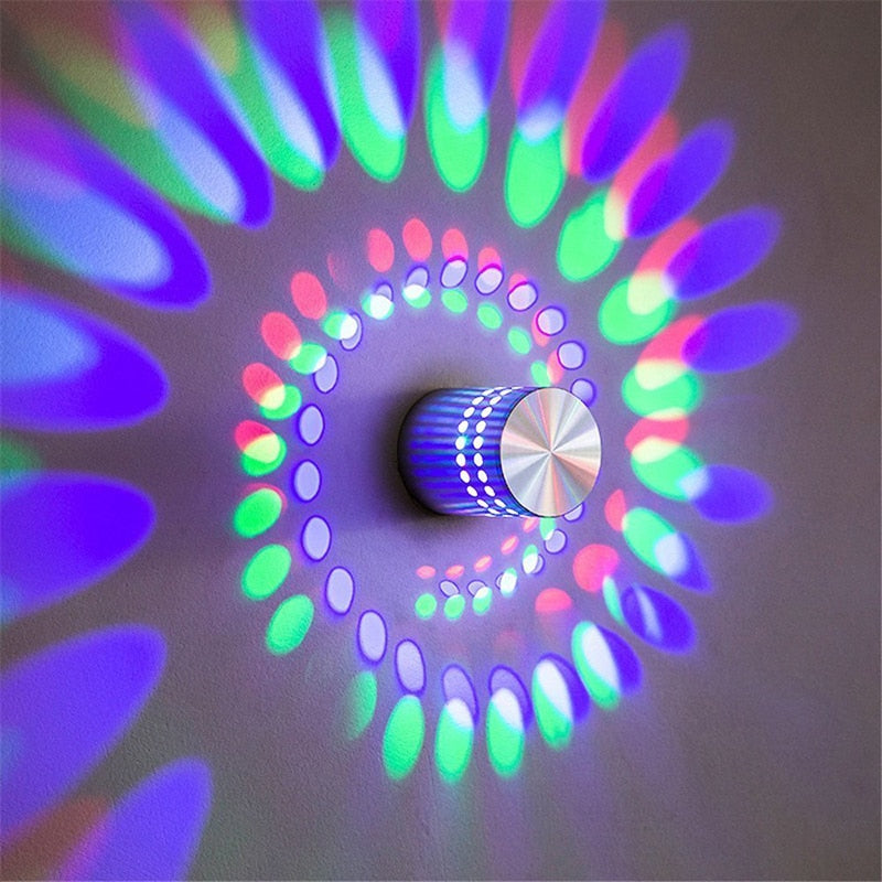 LED spirale trou applique murale 16 couleurs avec télécommande rvb adapté pour Hall KTV Bar décoration de la maison Art applique murale