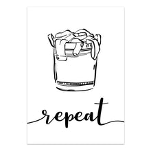 Load image into Gallery viewer, Laundry Shop Wash Dry Press Poster Sign Wall Art Pictures Decor Black White Prints Canvas Painting for Bathroom Cuadros