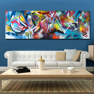 Póster de lienzo de colores abstractos, pintura de arte de pared azul y amarillo, colgante de pared de habitación de dormitorio, impresiones artísticas modernas impresas sin marco