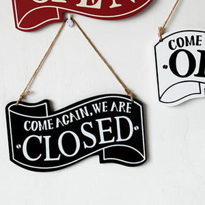 Double-sided Open/Closed License Plate Store Wall Decor Plaques Painting Sign Poster Guide Tin Vintage Sign Restrooms Road J5P1