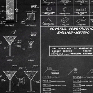 Cocktail Chart Wall Art Prints And Poster Bartender Gift Cocktail Recipe Canvas Painting Wall Picture Bar Pub Alcohol Art Decor