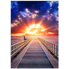 Cargar imagen en el visor de la galería, DIY 5D diamante pintura paisaje puesta de sol punto de cruz Kit completo cuadrado bordado paisaje mosaico arte imagen de decoración de diamantes de imitación