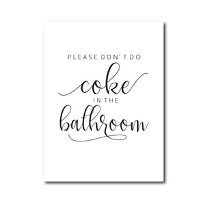 Bathroom Quote Sign Print Black White Poster Everybody Wants to Change the World Toilet Paper Art Canvas Painting Bathroom Decor