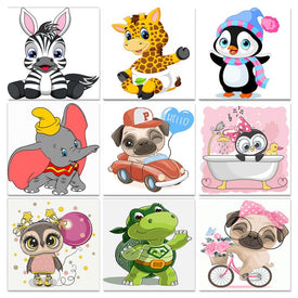 GATYZTORY Pintura al óleo Pintura por Número Kit Pintura para Adultos Niños Artesanía para Película Hogar Decoración de Pared Regalo 20x20cm