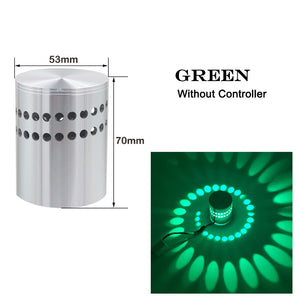 LED Spiral Hole Wall Light 16 Colors With RGB Remote Control Suitable For Hall KTV Bar Home Decoration Art  Wall Lamp