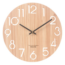Laden Sie das Bild in den Galerie-Viewer, Hölzerne 3D-Wanduhr, modernes Design, nordisch, kurz, Wohnzimmer, Dekoration, Küche, Uhr, Kunst, hohl, Wanduhr, Wohnkultur, 12 Zoll