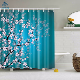 Floral bambú diente de león arce hoja flor tela impermeable poliéster ducha cortinas baño cortina baño accesorio impresión