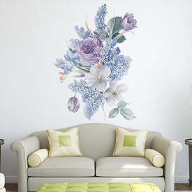 Aquarell Frische Blumen Schlafzimmer Wanddekor Wandaufkleber Dekoration Wohnzimmer Wandtattoos Vinyl PVC Aufkleber Kunstwandbilder