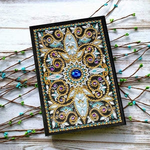 AZQSD diamante pintura mosaico cuaderno forma especial flor Mandala patrones A5 diario libro bordado regalo DIY