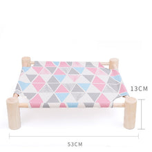 Cargar imagen en el visor de la galería, Cama elevada para gatos, hamacas para gatos, cama de lona de madera, cama de salón para gatos pequeños, conejos, gatos, perros, lona duradera, suministros para el hogar para mascotas