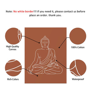 Mandala Buddha Lotus Colori neutri Boho Stampa artistica su tela Pittura Poster Immagine Zen Yoga Soggiorno Decorazione interna della casa