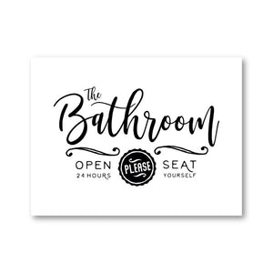 Bathroom Sign Prints Wall Art Canvas Painting Poster Farmhouse Hotel Restroom Decor Pictures Room Decor Powder Sign Wall