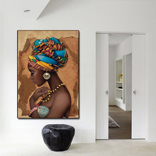 Laden Sie das Bild in den Galerie-Viewer, African Art Woman Painting Prints on Canvas Beauty Girl Scandinavian Posters Wall Art Picture for Living Room Horse Decor