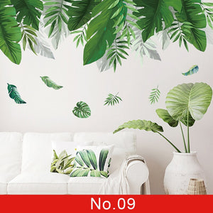 Grandi adesivi murali vite verde per camera da letto, soggiorni, divani, TV, sfondo, decorazioni murali, foglie, piante, adesivi murali, decorazione domestica
