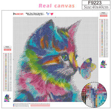 Load image into Gallery viewer, HUACAN Full Drill Square Diamond Painting Cross Stitch Cat 5d Diamond Mosaic Art Diamond Embroidery Animal Rhinestone Picture