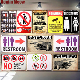 No Dumping Targhe in metallo vintage Targhe per bagno Bar Pub Cafe Decorazione della parete Ladies Gents Retro Targa Divertente Word Art Poster N305