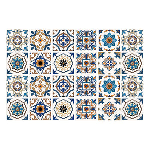 Pegatina de pared de estilo marroquí, arte Vintage, vinilo impermeable, Peel and Stick, pegatinas para azulejos, decoración del hogar, cocina, baño, calcomanías DIY