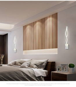 Lampada da parete a LED moderna e minimalista AC85-260V 16W ​​Soggiorno camera da letto Comodino Corridoio Illuminazione per mobili Lampada da parete decorativa